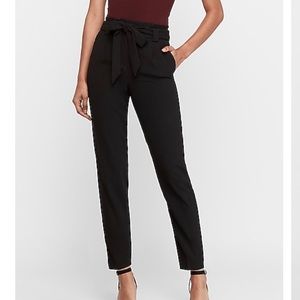 High waisted paper bag ankle pants